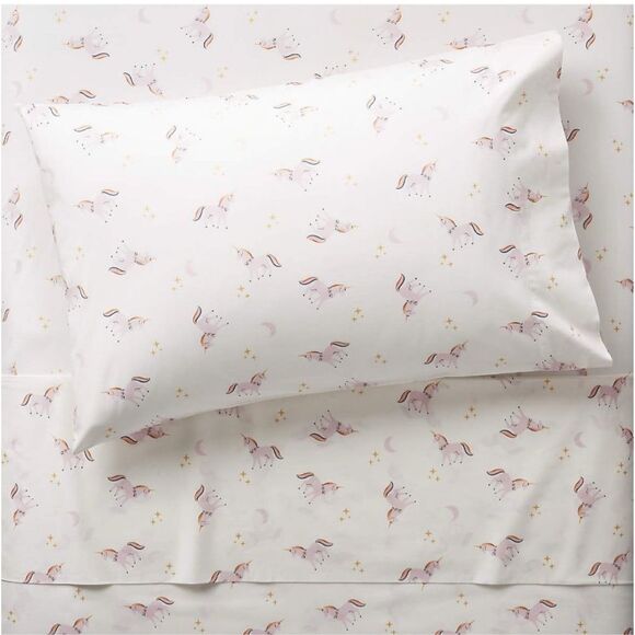 Crate & Kids Organic Unicorn Kids Twin Sheet Set - Picture 1 of 7
